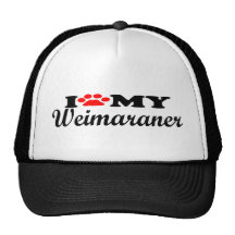 I Love My Weimaraner Hats