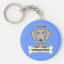 I Love My Weimaraner Key Chains
