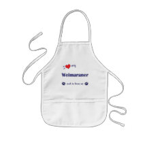 I Love My Weimaraner (Male Dog) Aprons