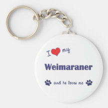 I Love My Weimaraner (Male Dog) Key Chains