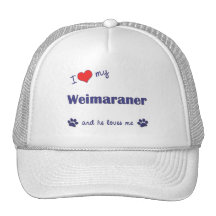 I Love My Weimaraner (Male Dog) Mesh Hat