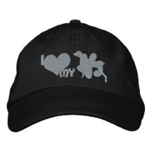 I Love my Weimaraner Monochrome Embroidered Baseball Cap