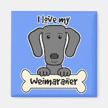 I Love My Weimaraner Refrigerator Magnets