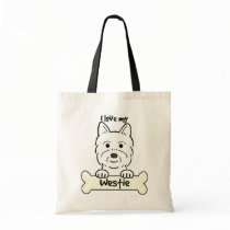 I Love My Westie Canvas Bag
