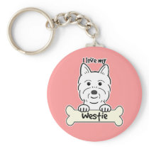 I Love My Westie Keychain