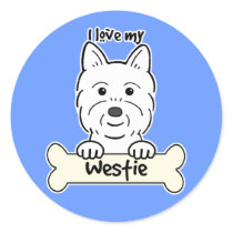 I Love My Westie Round Sticker