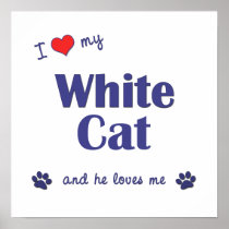 I Love My White Cat (Male Cat) Print