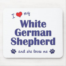 I Love My White German Shepherd (Female Dog) Mousepad