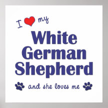 I Love My White German Shepherd (Female Dog) Print