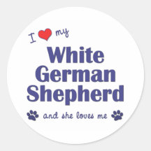 I Love My White German Shepherd (Female Dog) Stickers