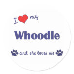 I Love My Whoodle (Female Dog) stickers