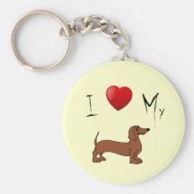 I Love my Wiener Dog Key Chain