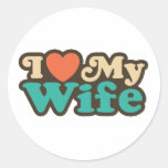 I Love My Wife Round Stickers
