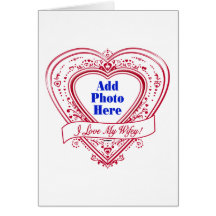 I Love My Wifey! - Photo Red Hearts Cards