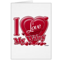 I Love My Wifey red - heart Greeting Card