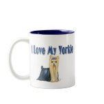 I Love My Yorkie Art Dog Print Mugs