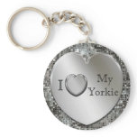 I Love My Yorkie Heart Keychain