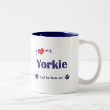 I Love My Yorkie (Male Dog) Coffee Mug