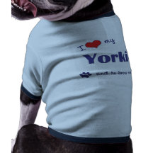 I Love My Yorkie (Male Dog) Dog T-shirt