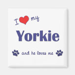 I Love My Yorkie (Male Dog) Magnets