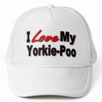 I Love My Yorkie-Poo Dog Gifts and Apparel Mesh Hats