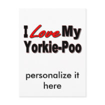 I Love My Yorkie-Poo Dog Gifts and Apparel Postcards