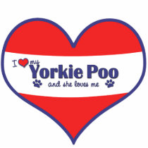 I Love My Yorkie Poo (Female Dog) Cut Outs