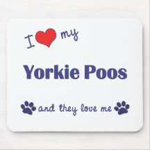 I Love My Yorkie Poos (Multiple Dogs) Mousepads
