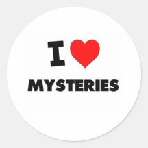 I Love Mysteries Round Stickers