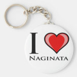 I Love Naginata Key Chain