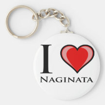 I Love Naginata Key Chain