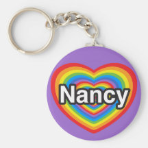 I love Nancy. I love you Nancy. Heart Key Chain