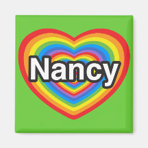 I love Nancy. I love you Nancy. Heart Refrigerator Magnets