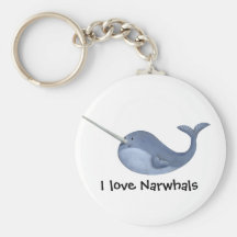 I love Narwhals -custom text - Key Chain