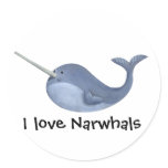 I love Narwhals -custom text - Sticker