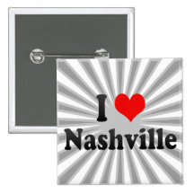 I Love Nashville, United States Button