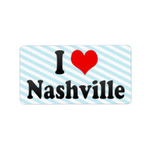 I Love Nashville, United States Personalized Address Labels