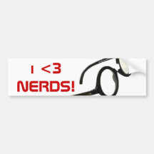 I Love Nerds Bumper Sticker
