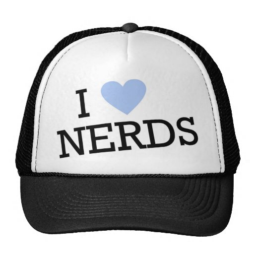 I love nerds fun cool bule heart retro simple cute hat