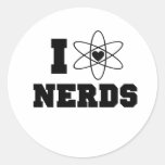 I Love Nerds Round Sticker