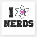 I love nerds square stickers