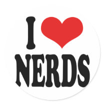 I Love Nerds Round Sticker