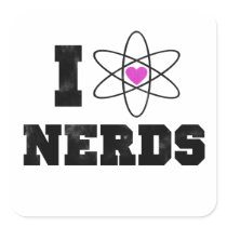 I love nerds square stickers