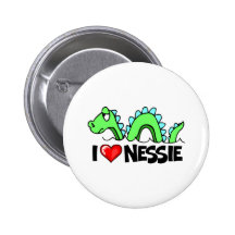 I Love Nessie Pinback Button