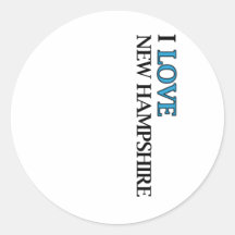I Love New Hampshire Round Sticker
