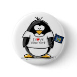I Love New York Penguin Pinback Button