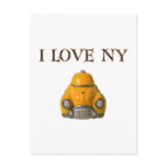 I Love New York Yellow Chequered Taxi Cab postcards