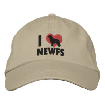I Love Newfs Embroidered Hat