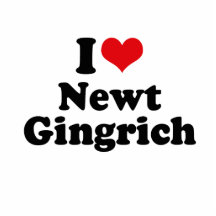 I LOVE NEWT GINGRICH ACRYLIC CUT OUTS