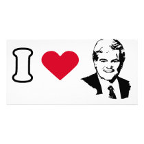 I Love Newt Gingrich Photo Card Template